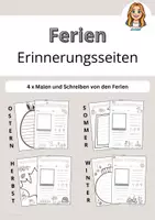 Vorschau - Arbeitsblätter - Materialpaket Malen und Schreiben von den Ferien - Deckblatt