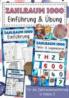 Vorschau - Arbeitsblätter - Zahlen bis 1000 einführen und üben - Deckblatt