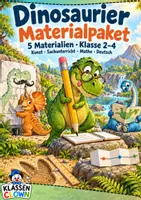 Vorschau - Mal- und Bastelvorlagen - Dinosaurier Materialpaket Klasse 2 3 4 - Deckblatt