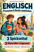 Vorschau - Arbeitsblätter - Englisch – Pronomen & Besitz ausdrücken – 3 Materialien - Deckblatt