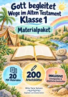 Vorschau - Arbeitsblätter - Gott begleitet – Wege im Alten Testament Klasse 1 | Materialpaket | 20 PDFs mit 200 Arbeitsblättern - Deckblatt