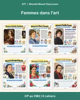 Aperçu - Feuilles d'exercices - Kit Femmes dans l'art : 6 cahiers sur des artistes femmes, d'Artemisia à Louise Bourgeois (CP au CM2) - Page de couverture