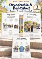 Vorschau - Unterrichtsreihen - Grundrechte & Rechtsstaat – 3 große PoWi-Lernwerkstätten & komplette Unterrichtseinheiten | Grundgesetz, Demokratie, Gewaltenteilung, Freiheit, Sicherheit & Menschenrechte | Arbeitsblätter mit Lösungen - Deckblatt