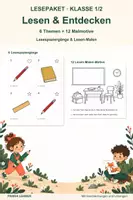 Vorschau - Arbeitsblätter - Lesen 1/2 – 6 Lesespaziergänge & 12 Lesen-Malen-Motive - Deckblatt