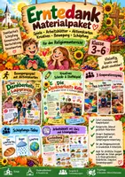Vorschau - Stationenlernen - Erntedank im Religionsunterricht | Großes Materialpaket Klasse 3–6 mit Spielen, Arbeitsblättern & Aktionskarten - Deckblatt