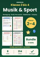 Vorschau - Arbeitsblätter - Musik Sport Klasse 2 bis 4 Bundle | Bewegung, Body Percussion, Beethoven, Fairplay - Deckblatt