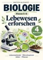 Vorschau - Arbeitsblätter - Biologie Klasse 5–6 – Lebewesen erforschen – 4 Materialien - Deckblatt