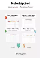 Vorschau - Arbeitsblätter - Materialpaket Class surveys Englisch - Klassenumfragen - Deckblatt