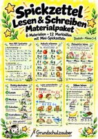 Vorschau - Merkblätter - Spickzettel Lesen & Schreiben - Materialpaket zu den Deutschgrundlagen | Deutsch | Klasse 1-4 - Deckblatt