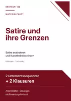 Vorschau - Stundenentwürfe - Materialpaket Deutsch Q2: Satire & Kunstfreiheit – 2 Unterrichtssequenzen und 2 Klausuren mit Erwartungshorizont - Deckblatt
