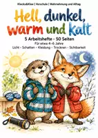 Vorschau - Arbeitsblätter - Hell, dunkel, warm und kalt – 5 Arbeitshefte – Vorschule - Deckblatt