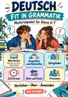 Vorschau - Arbeitsblätter - Deutsch Grammatik Klasse 6–7: Wortarten, Haupt- und Nebensätze, Satzglieder, Zeitformen, Aktiv und Passiv sowie Pronomen - Deckblatt