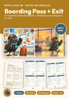 Vorschau - Arbeitsblätter - Stundeneinstieg und Stundenabschluss Mathe 5/6 | 20 Tickets mit Lösungen | Brüche, Dezimalzahlen, Prozent | Boarding Pass + Exit-Ticket - Deckblatt