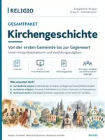 Vorschau - Unterrichtsreihen - Religion Klasse 8 – Kirchengeschichte | Präsentationen & Arbeitsblätter - Deckblatt