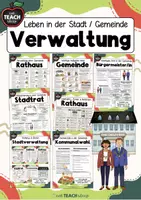Vorschau - Arbeitsblätter - Leben in der Stadt - Stadtverwaltung, Rathaus, BürgermeisterIn, Wahlen - Deckblatt