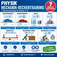 Vorschau - Unterrichtsreihen - Mechanik Rechentraining Komplettpaket | 7 Themen inkl. Lösungen | Klasse 7–8 - Deckblatt