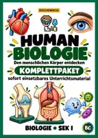Vorschau - Stundenentwürfe - Humanbiologie - Komplettpaket Sek I - 20+ Unterrichtsmaterialien Sinnen, Bewegung, Verdauung, Immunbiologie, Lunge, Blutkreislauf & Hormonen - Deckblatt