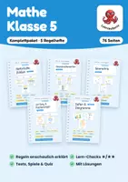 Vorschau - Stundenentwürfe - Mathe Klasse 5 Grundlagenpaket | Regelhefte, Tests & Spiele - Deckblatt