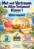 Vorschau - Arbeitsblätter - Mut und Vertrauen im Alten Testament Klasse 1 | Materialpaket | 20 PDFs mit 200 Arbeitsblättern - Deckblatt