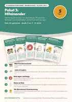 Vorschau - Arbeitsblätter - Klassenleiterstunde Paket 3: Miteinander — 5 komplette Einheiten (Klasse 3 bis 4) mit Bildkarten, Arbeitsblättern und Lösungen - Deckblatt
