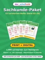 Vorschau - Test - Sachkunde-Paket: 19 Lernkarten-Hefte Kl. 1–4 + Digital - Deckblatt