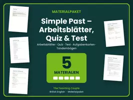 Vorschau - Arbeitsblätter - Simple Past – Arbeitsblätter, Quiz & Test - Deckblatt