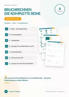Vorschau - Unterrichtsreihen - Bruchrechnen Klasse 6 – komplette Unterrichtsreihe in 7 Blöcken mit Lösungen - Deckblatt