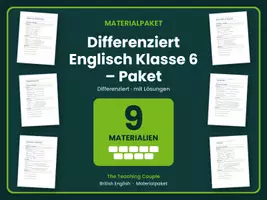 Vorschau - Arbeitsblätter - Differenziert Englisch Klasse 6 – Paket - Deckblatt