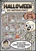 Vorschau - Arbeitsblätter - Halloween | Klasse 2-4 | Materialpaket | Spiele, Kunst, Basteln - Deckblatt