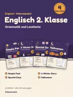 Vorschau - Arbeitsblätter - Englisch 2. Klasse Materialpaket: Grammatik und Lesetexte - Deckblatt