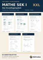 Vorschau - Arbeitsblätter - MATHE SEK I XXL | Das Grundlagenpaket | 50 Arbeitsblätter + Lösungen | Klasse 5–8 - Deckblatt
