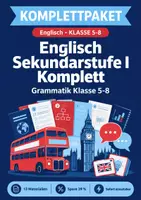 Vorschau - Arbeitsblätter - Englisch Sekundarstufe I Komplett: Grammatik Klasse 5-8 - Deckblatt