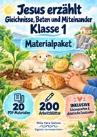 Vorschau - Arbeitsblätter - Jesus erzählt – Gleichnisse, Beten und Miteinander Klasse 1 | Materialpaket | 20 PDFs mit 200 Arbeitsblättern - Deckblatt