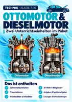 Vorschau - Arbeitsblätter - Ottomotor & Dieselmotor – Unterrichtspaket zu Aufbau, Funktion und den vier Takten | Verbrennungsmotoren, Zündkerze, Selbstzündung & Glühkerze | Präsentationen, Arbeitsblätter, 3D-Bilder, Lösungen & Reflexion | Technik Klasse 7–10 - Deckblatt