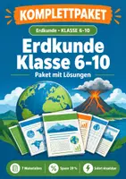 Vorschau - Arbeitsblätter - Erdkunde Klasse 6-10 Paket mit Lösungen - Deckblatt