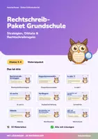 Vorschau - Arbeitsblätter - Rechtschreib-Paket Grundschule | Rechtschreibstrategien, Doppelkonsonanten, Dehnung & Diktate | Arbeitshefte + Lernwerkstätten mit Lösungen | Deutsch Klasse 2–4 - Deckblatt