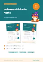 Vorschau - Arbeitsblätter - Halloween-Minihefte Mathe Klasse 1–4 im Paket – Geheimschrift, Zauberquadrate, Rechnen mit Lösungen - Deckblatt