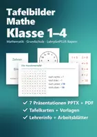 Vorschau - Arbeitsblätter - Tafelbilder Mathe Grundschule Paket – 7 Präsentationen: Zahlenraum 100, 1000, Million, Zehnerübergang, Einmaleins, Uhr, Geometrie - Deckblatt