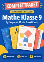 Vorschau - Arbeitsblätter - Mathe Klasse 9 Komplettpaket: Pythagoras, Kreis, Funktionen - Deckblatt