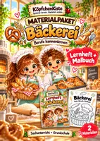Vorschau - Mal- und Bastelvorlagen - Materialpaket - Bäckerei | Lernheft & Malbuch – Berufe kennenlernen - Deckblatt