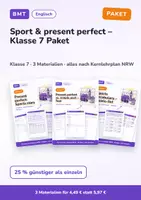 Vorschau - Arbeitsblätter - Sport & present perfect – Klasse 7 Paket - Deckblatt