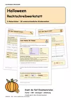 Vorschau - Arbeitsblätter - Halloween-Rechtschreibwerkstatt – 5er-Materialpaket | Halloween - Deckblatt