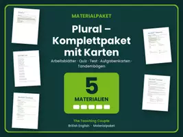 Vorschau - Arbeitsblätter - Plural – Komplettpaket mit Karten - Deckblatt
