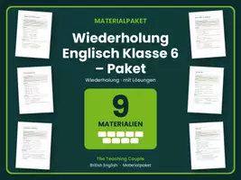 Vorschau - Arbeitsblätter - Wiederholung Englisch Klasse 6 – Paket - Deckblatt