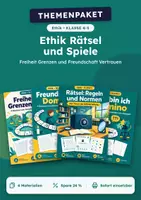 Vorschau - Arbeitsblätter - Freiheit Grenzen, Rätsel- und Spiele-Set Ethik, Klasse 4-5 - Deckblatt