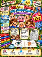 Vorschau - Test - Unsere Sinne & Sinnesorgane – Lernpaket mit Wissenstest, Lösungen & Extra | Sachunterricht - Deckblatt