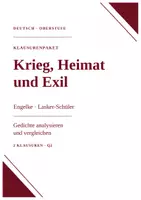 Vorschau - Arbeitsblätter - Klausurenpaket Deutsch Q2: Exillyrik, Satire & materialgestütztes Schreiben – 3 Klausuren mit Erwartungshorizont - Deckblatt