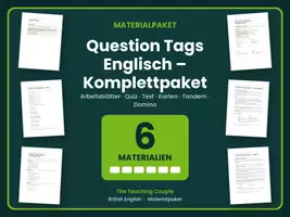 Vorschau - Arbeitsblätter - Question Tags Englisch – Komplettpaket - Deckblatt