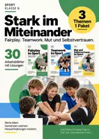 Vorschau - Stationenlernen - Soziales Lernen im Sport Klasse 6 | Fairplay, Teamwork & Mut – Arbeitsblätter mit Lösungen - Deckblatt