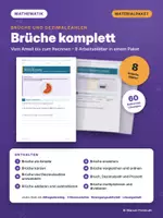 Vorschau - Arbeitsblätter - BRUCHRECHNUNG MATERIALPAKET – differenziert mit Lösungen - Deckblatt